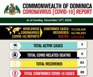 COMBATTING COVID-19: Active cases down to 5, confirmed cases at 88