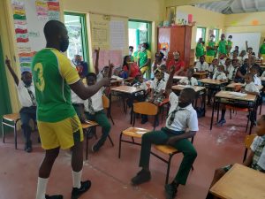 National football team engages in community outreach activity