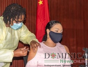 20 thousand Chinese vaccine doses arrive in Dominica; Melissa Skerrit takes first shot