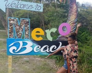 Welcome sign at Mero beach making waves