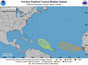 WEATHER (6:00 AM, August 5): Tropical wave expected to bring scattered showers, thunderstorms during next 24 hrs