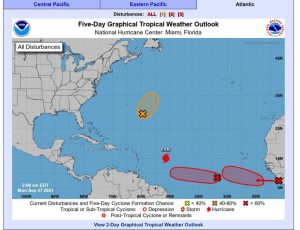 WEATHER: (6:00 AM, Sept 27): Possible showers, thunderstorms expected next 24 hrs; public asked to continue to monitor progress of category 4 Hurricane Sam