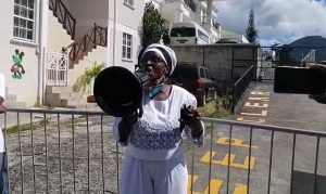 LIVE: Protest outside Dominica Electoral Commission office