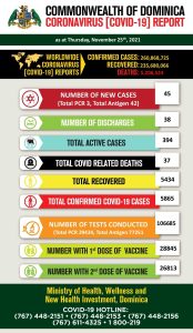 COVID-19 statistics for Dominica as of November 25th