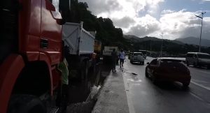 LIVE: Truck drivers assemble under Canefield cliff