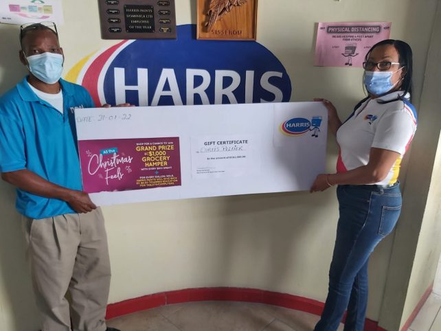 Lucky Harris Paints winner wins $1000 in Groceries