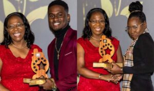 NYCD most outstanding awardees of the year Sheldon ‘Shelly’ Alfred and Lakeya Joseph encourage Dominican youths to keep excelling.