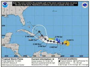 TS Fiona projected to move closer to Dominica; parents advised to keep children at home