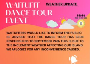 ANNOUNCEMENT: WaituFit Dance Tour rescheduled to September 24
