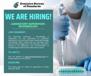ANNOUNCEMENT: VACANCY Laboratory Supervisor Microbiology
