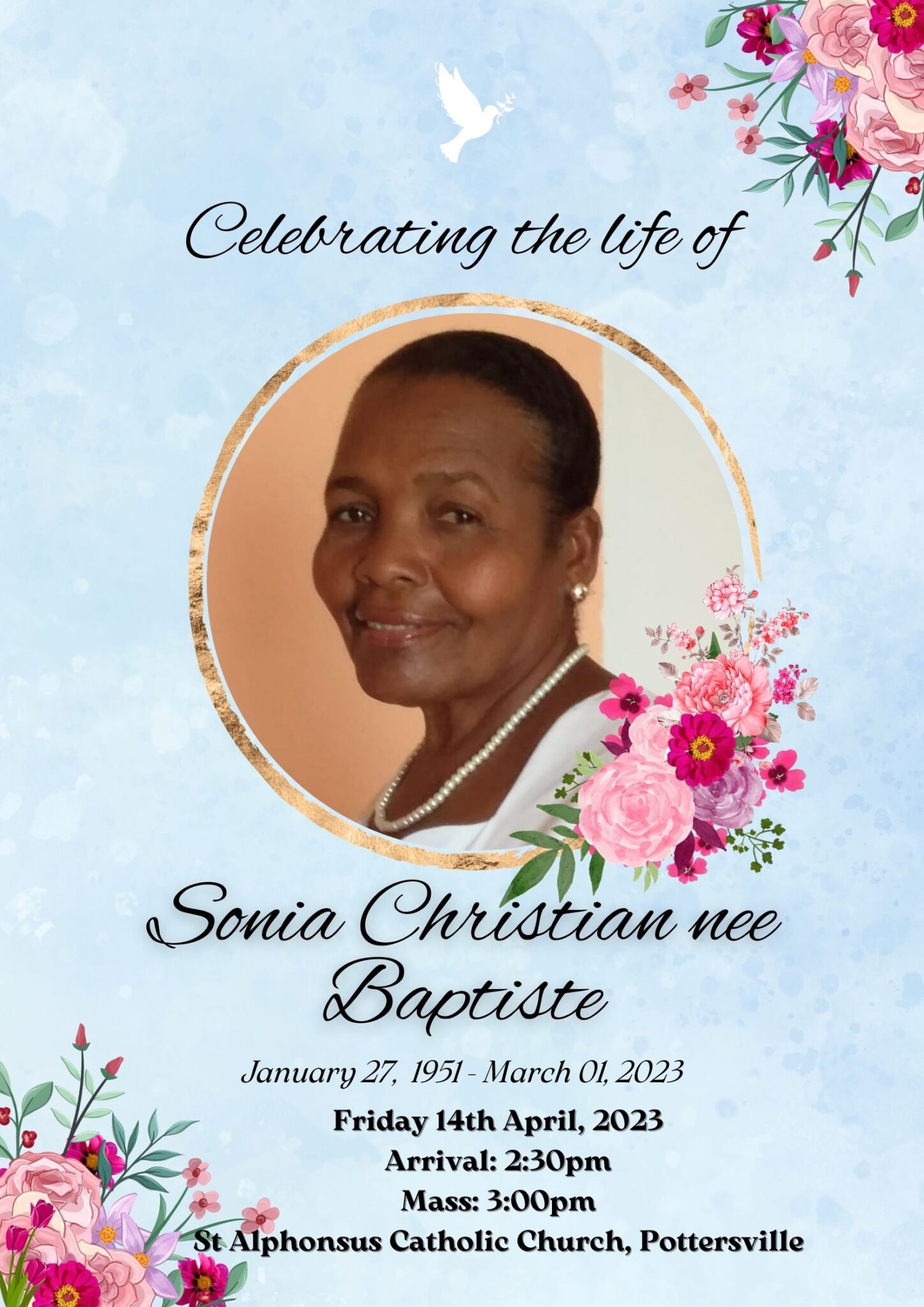 DEATH ANNOUNCEMENT: Sonia Christian (nee Baptiste) - Dominica News Online