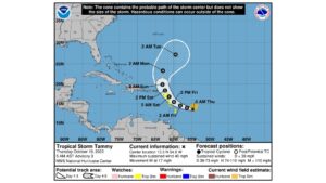 WEATHER: (12 PM, Oct 19): Tammy expected to approach area by Friday afternoon; Tropical Storm Watch remains in effect for Dominica