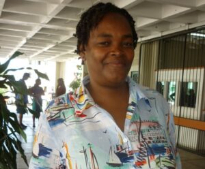 Delia Cuffy-Weekes appeals to men to step up in the fight against domestic violence