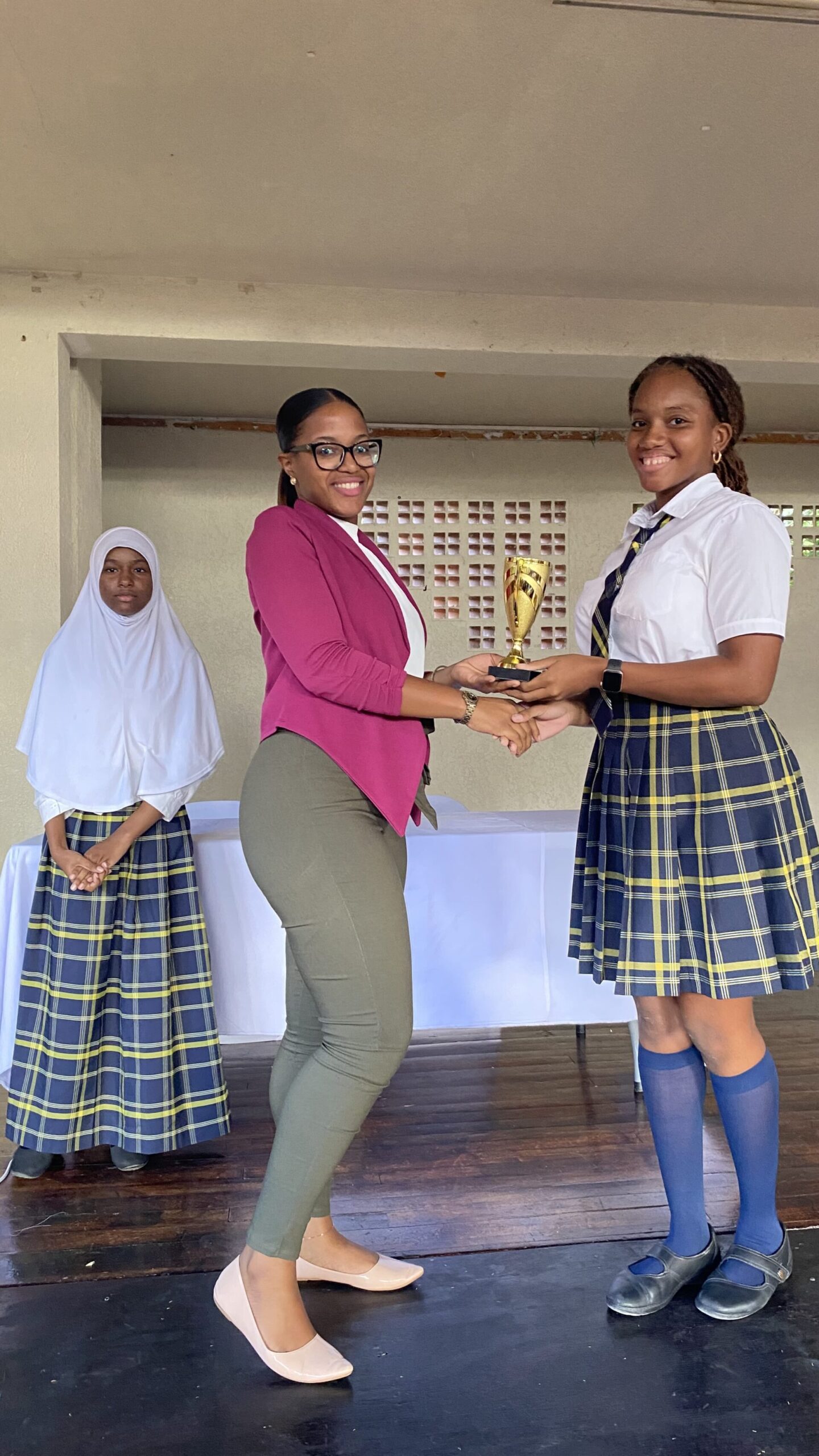 Dymond Daniel Of The Orion Academy Reiving Her Winners Award Dominica News Online