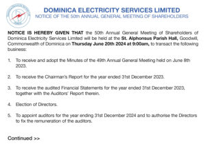 ANNOUNCEMENT: DOMLEC Annual General Meeting on June 20th 2024