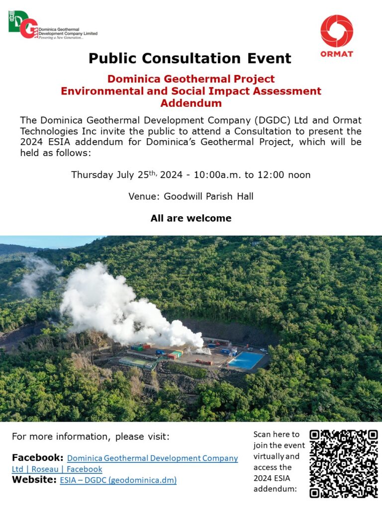 ANNOUNCEMENT: Public Consultation Event - Dominica Geothermal Project ...