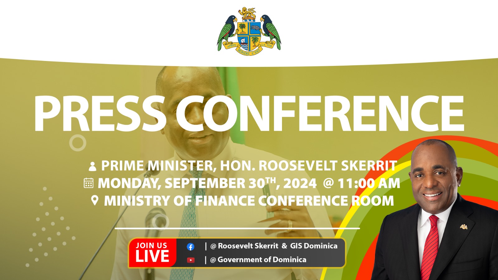 LIVE: Press Conference with Prime Minister Roosevelt Skerrit - Dominica ...