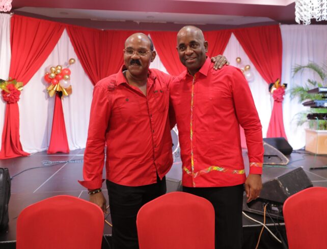 (L-r) Hon. Gaston Browne, Hon. Roosevelt Skerrit