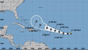 Tropical Storm Erin approaches Northern Leeward Islands; weather system to affect Southern Lesser Antilles