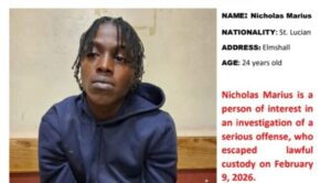 Nicholas Marius wanted by Commonwealth of Dominica Police Force