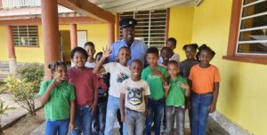 Uniform patrol at San Sauveur Primary fosters engagement with students